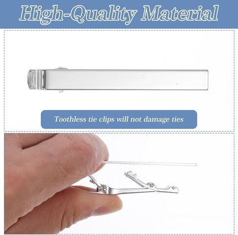 5 Pack Silver Tie Clips for Men, Men's Tie Clips Classic Ties Clip Silver with Adjustable Clasp Necktie Ties Bars Men TieAccessories for Professional Office Formal Events Wedding in Saudi Arabia