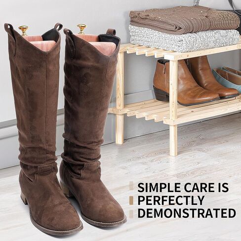 Cedar Boot Tree for Tall & Cowboy Boots, Adjustable Boot Stretcher Calf, 100% Natural Cedar, Reduce Creases Sagging in Saudi Arabia