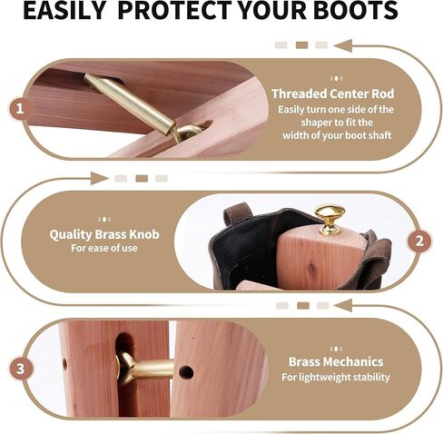 Cedar Boot Tree for Tall & Cowboy Boots, Adjustable Boot Stretcher Calf, 100% Natural Cedar, Reduce Creases Sagging in Saudi Arabia