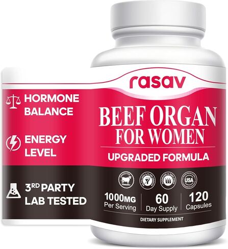 Beef Organ Supplement for Women - Supports Hormone, Ferritin, Energy, Skin - Ovary, Uterus, Liver & More Female-Optimized Formulate - 100% Grass Fed, Pasture Raised - 3rd Party - 120 Capsules in Saudi Arabia