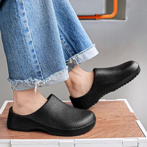 ihinzry Professional Chef Clogs Non-Slip Waterproof Work Shoes for Nurses Kitchen Staff with Arch Support Lightweight Comfort Restaurant Safety Shoes Slip Resistant​ in Saudi Arabia