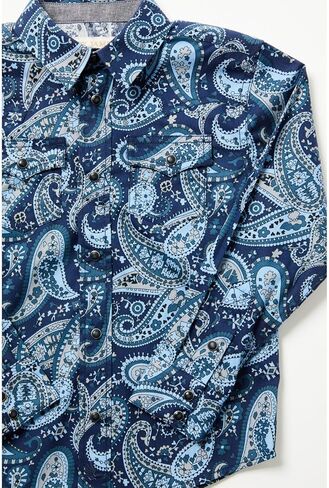 Cody James Toddler-Boys' Westward Paisley Print Long Sleeve Snap Western Shirt - CTFA25W3-NVY 3T US Navy in Saudi Arabia