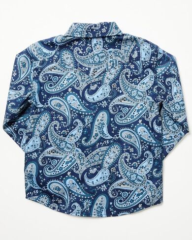 Cody James Toddler-Boys' Westward Paisley Print Long Sleeve Snap Western Shirt - CTFA25W3-NVY 3T US Navy in Saudi Arabia