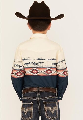 ROPER Western Shirt Boys L/S Scenic Border Blue 03-030-0421-0648 BU in Saudi Arabia