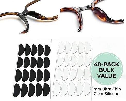 40 قطعة تناسب وسادات الأنف لنظارات Ray Ban Meta Wayfarer، وسادات أنف لاصقة من السيليكون فائقة النعومة ومضادة للانزلاق متوافقة مع ملحقات Ray-Ban Meta Wayfarer W4006/4008 وGen2 RW4012 (53 مم و50 مم). in Kuwait