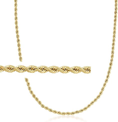 Ross-Simons Italian 2.2mm 18kt Yellow Gold Rope-Chain Necklace in Saudi Arabia