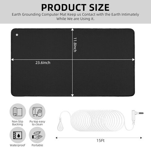 طقم حصيرة التأريض للحصول على طاقة تأريض صحية، وسادة تأريض للنوم مع سوار معصم تأريض وسلك تأريض بطول 15 قدم، لتحسين النوم in Kuwait