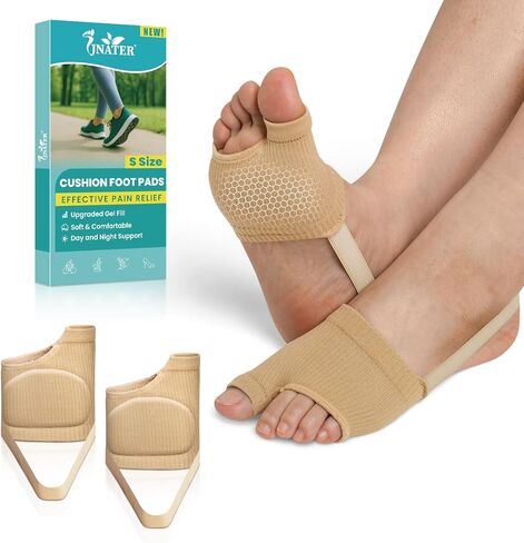 وسادات مشط القدم للنساء والرجال - قطعتان من وسادة كرة القدم غير القابلة للانزلاق مع جل سميك لتخفيف الألم، ورم مورتون العصبي، وألم مشط القدم - وسادات قدم مشط القدم للمشي والجري والوقوف (مقاس كبير) in Kuwait