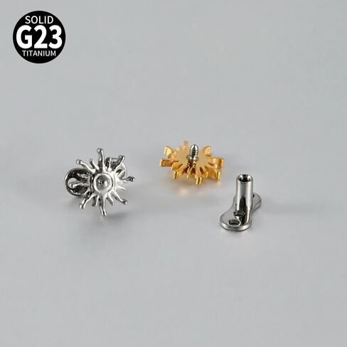 Kokoma 14G Minimalist Sun Dermal Anchor Tops and Base G23 Titanium Surface Skin Piercing Studs Internally Threaded Microdermal Body Jewelry 1 Pc Hypoallergenic in Saudi Arabia