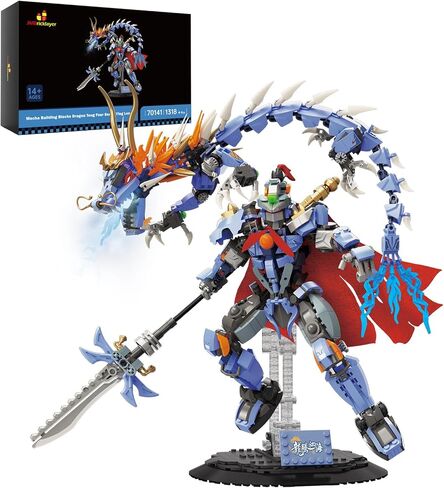 JMBricklayer Dragon Building Sets for Adults, Cool Dragon Kit Animal Toys with Lights 70007, Model Collection or Home Office Decor, Building Toys Gift for Boys Girls Men Adults(1364 PCS) in Kuwait