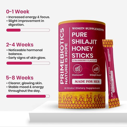 Shilajit for Women Honey Sticks (30 Count) – Liquid Himalayan Shilajit with Shatavari, Saffron & Raw Honey, 75% Fulvic Acid + 84 Trace Minerals, Daily Energy & Wellness in Saudi Arabia