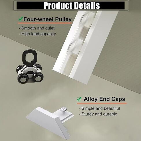 Ultra-Thin V-Shaped Blackout Curtain Track System, 330cm Ceiling Mount Double Rail for Room Dividers, White Curtain Track for Home & Office Décor in Saudi Arabia