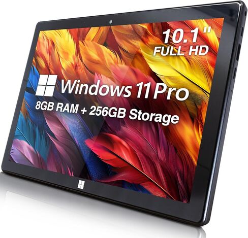 Fusion5 10.1" Windows 11 Professional Tablet PC - Ultra Slim Full HD Tablet Computer - 8GB RAM, 256GB M.2 SSD, 10 Inch Display, 5G WiFi, Intel Quad-Core CPU, USB 3.0, Micro HDMI, Dual Cameras in Kuwait