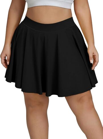 Women's Plus Size Tennis Skirt High Waisted Knee Length Skorts 4 Pockets Golf Skirts with Shorts in Saudi Arabia