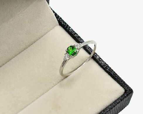 January Birthstone Natural 5X4 MM Oval Cut Tsavorite Green Garnet Gemstone Ring 925 Sterling Silver Dainty Proposal Ring Engagement Gift For Girlfriend (RG-7983) in Saudi Arabia