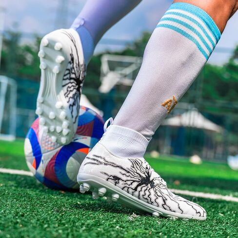 Men's Soccer Cleats Football Cleats for Unisex-Adult High-Top Spikes Shoes for Youth Big Boys Lightweight Professional Training Turf Outdoor Athletic Sneaker in Saudi Arabia
