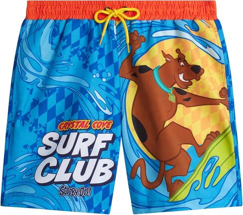 سروال سباحة رجالي من COCO BRANDS Scooby-Doo مع بطانة شبكية وحزام خصر مطاطي ورباط وجيوب جانبية/شورت قصير in Saudi Arabia