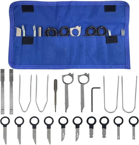20PCS Car Radio Removal Tool Kit, Professional Tooling Car Audio Stereo CD Player Removal Key Kit, Universal Radio Removal Pry Tool Kit for Most Cars and Trucks (Blue) in Saudi Arabia