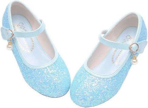 Little Girl's Adorable Mary Jane Ballerina Ballet Flats Sparkle Wedding Party Flower Girl Princess Dress Shoes for Kids in Saudi Arabia