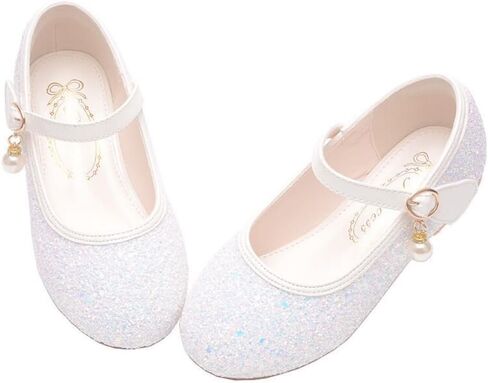 Little Girl's Adorable Mary Jane Ballerina Ballet Flats Sparkle Wedding Party Flower Girl Princess Dress Shoes for Kids in Saudi Arabia