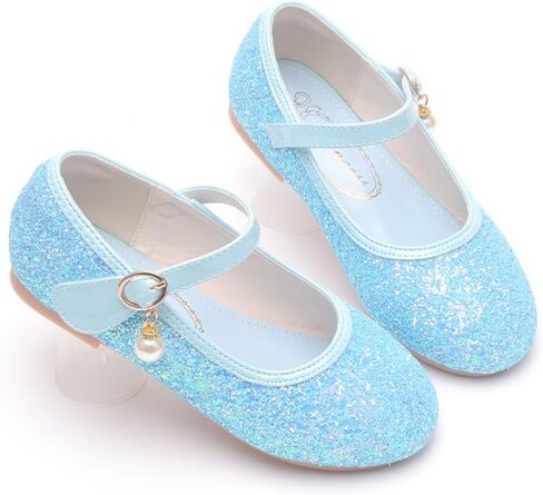 Little Girl's Adorable Mary Jane Ballerina Ballet Flats Sparkle Wedding Party Flower Girl Princess Dress Shoes for Kids in Saudi Arabia
