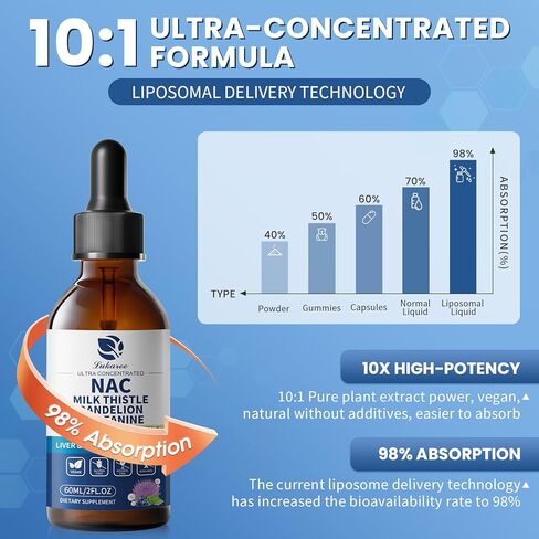Lukaree NAC Supplement 600mg w/Milk Thistle - Liposomal NAC N-Acetyl-L-Cysteine Liquid Drops w/Selenium for Liver & Lung Health,Antioxidants, Brain Wellness & Immune Support* -Ultra-Concentrated -2oz in Saudi Arabia
