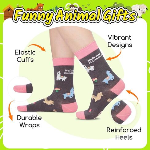 جوارب HAPPYPOP Novelty Llama للبنات - هدايا Llama للأطفال من عمر 10 إلى 12 عامًا، جوارب مقولة مضحكة in Kuwait