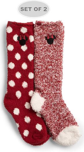 Barefoot Dreams Girl's CozyChic Classic Disney Minnie Mouse Socks 2-Pair Pack (Big Kid) in Saudi Arabia