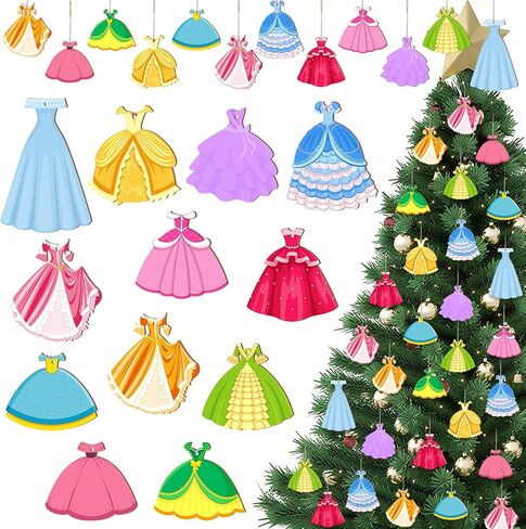 Huwena Pink Christmas Tree Hanging Ornament Vintage Wooden Christmas Ornaments Rustic Xmas Wooden Hanging Ornaments Christmas Tree Decoration for Christmas Party (Cute Style,36 Pcs) in Saudi Arabia