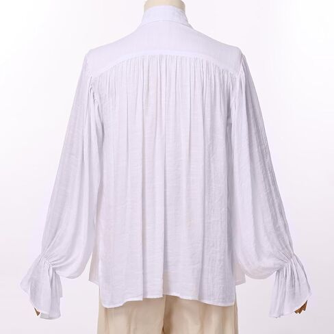 GRACEART Men Pirate Shirt Women Vampire Renaissance Shirts Victorian Ruffled Medieval Costume Cotton Linen Shirt in Saudi Arabia