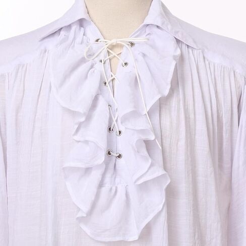 GRACEART Men Pirate Shirt Women Vampire Renaissance Shirts Victorian Ruffled Medieval Costume Cotton Linen Shirt in Saudi Arabia