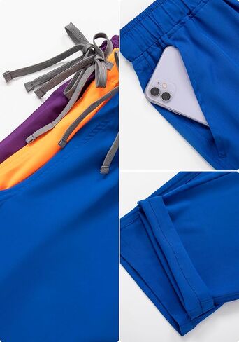 Women's Scrub Set, V-Neck Top & Straight Leg Pants w/ 6 Pockets, Medical Scrubs Top & Pants in Saudi Arabia