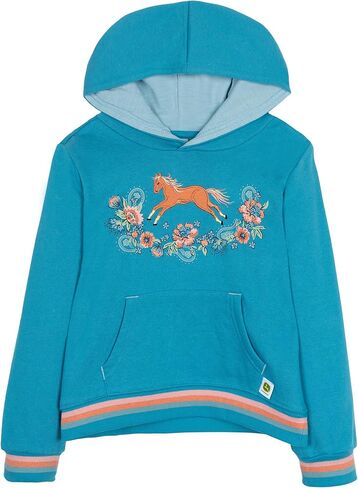 John Deere Floral Horse Girls Fleece Pullover Hoodie Toddler to Little Kid Sizes (2T - 7) in Saudi Arabia