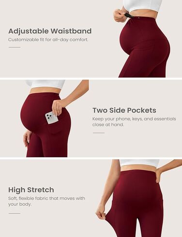 VALANDY Creamlush 2/4 Pack Maternity Leggings with Pockets, Over Belly Buttery Soft Pants for Yoga, Lounge, Daily Wear in Saudi Arabia