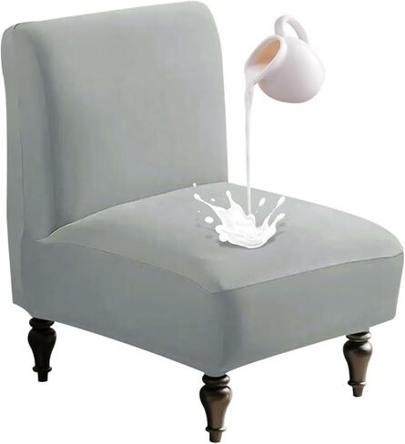 Accent Chair Covers Without Arms Waterproof, Armless Slipper Chair Slipcover, Armless Chair Slip Covers for Accent Chairs (Pink,Set of 2) in Saudi Arabia
