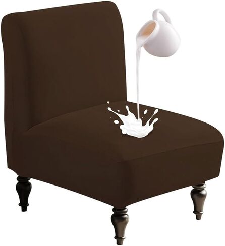 Accent Chair Covers Without Arms Waterproof, Armless Slipper Chair Slipcover, Armless Chair Slip Covers for Accent Chairs (Pink,Set of 2) in Saudi Arabia