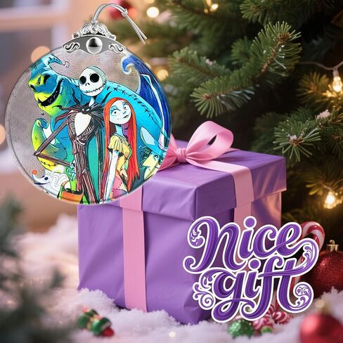 Nightmare Be Christmas Decorations Stained Glass Ornament–Halloween & Christmas Hanging Glass Wall Decor,Christmas Tree Decoration,Xmas Decor,Exchange Present in Saudi Arabia