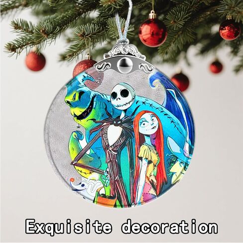 Nightmare Be Christmas Decorations Stained Glass Ornament–Halloween & Christmas Hanging Glass Wall Decor,Christmas Tree Decoration,Xmas Decor,Exchange Present in Saudi Arabia