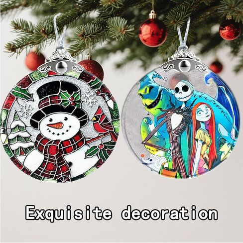 Nightmare Be Christmas Decorations Stained Glass Ornament–Halloween & Christmas Hanging Glass Wall Decor,Christmas Tree Decoration,Xmas Decor,Exchange Present in Saudi Arabia
