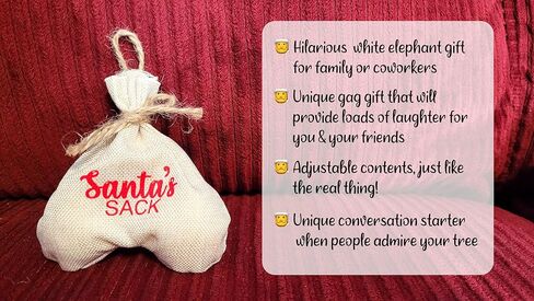 Santa’s Sack Ornament - Funny Christmas Ornaments 2025 for Adults, Naughty Gag Gift, Unique Inappropriate Christmas Tree Decor in Saudi Arabia