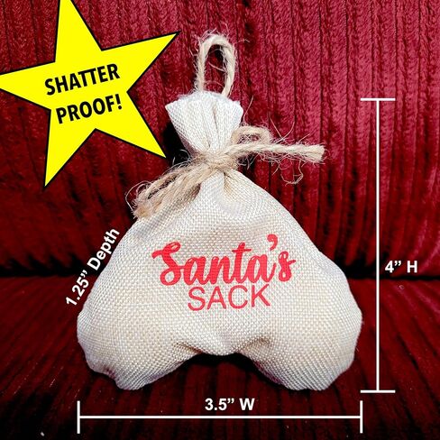 Santa’s Sack Ornament - Funny Christmas Ornaments 2025 for Adults, Naughty Gag Gift, Unique Inappropriate Christmas Tree Decor in Saudi Arabia