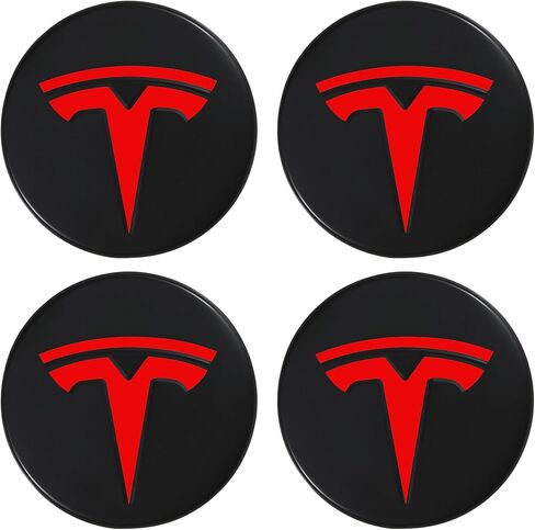 FORAUTOMOD Car Hub Centre Caps for Tesla Model Y/3/S/X 56mm, Wheel Hub Caps Centre Cover Emblem Badge Sticker Waterproof DustProof Styling Accessories(4PCS) in Saudi Arabia
