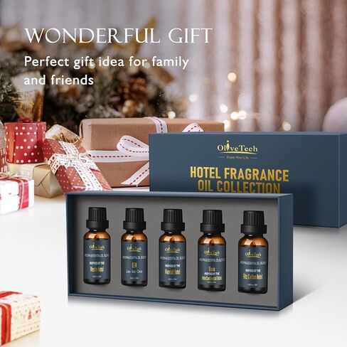 Hotel Collection Diffuser Oil Gift Set - 5 x 20ml / 0.68 fl oz, OliveTech Hotel Fragrance Oil Inspired by Marriott, Westin, Ritz Carlton, GEM & Oasis Scents, Glass Bottles in Kuwait