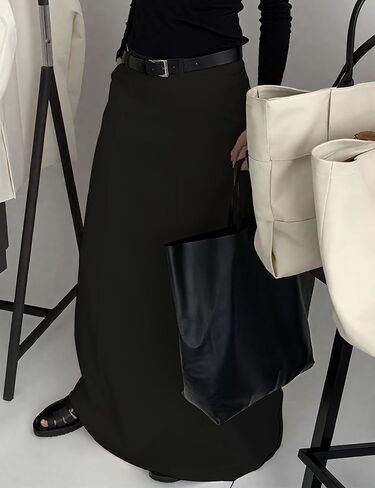 Women's Long Maxi Skirt Elegant High Waist H Line Long Straight Maxi Skirts for Women Casual Floor Pencil Skirt with Pockets in Saudi Arabia