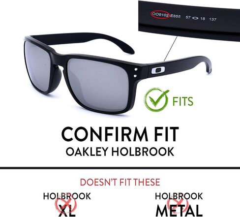 عدسات Apex عدسات بديلة مستقطبة لنظارات Oakley Holbrook الشمسية (فضية) in Saudi Arabia
