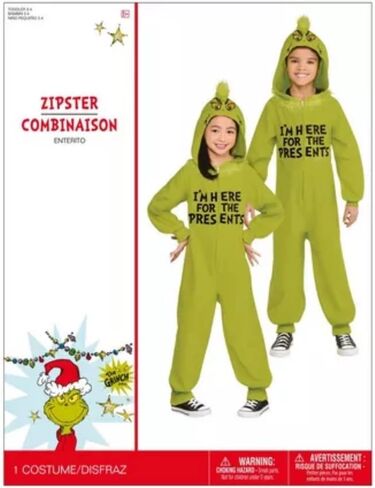 Dr. Seuss The Grinch Green Zipster for Kids - Pack of 1, Fun Unisex Onesie, Perfect for Halloween Costume in Saudi Arabia