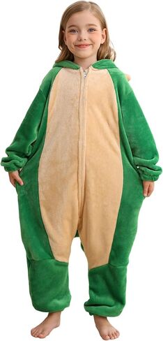 SimZoo Kids Animal Pajamas, Boy Girls Pentaceratops Cosplay Costume Sleepwear, One-Piece Unisex Homewear 3-11Y in Saudi Arabia