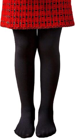 Girls Fleece Lined Tights Winter Warm Leggings (220g Thick) - Stretchy Thermal Tights for School, Christmas in Saudi Arabia