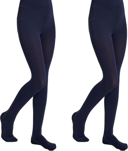 Girls Soft Semi-Opaque Tights 70D, 2 Pcs Children's Fall Stockings for Ages 4-10, Perfect for School Uniform Pair in Saudi Arabia