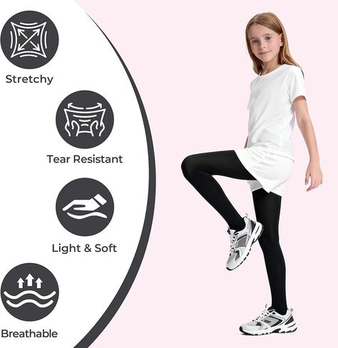 Girls Soft Semi-Opaque Tights 70D, 2 Pcs Children's Fall Stockings for Ages 4-10, Perfect for School Uniform Pair in Saudi Arabia